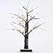 Fashionlite LED Snow Bonsai Tree Light 15 Inch Tabletop Bonsai Tree with 24 Light Birch Tree Bonsai for Home Decor, Battery-Operated