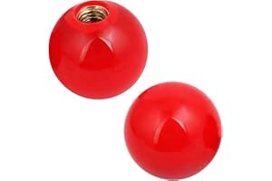 ZLYY STORE M8 Threaded 30mm/1.18Inch Diameter Round Handle Ball Knob Plastic Spherical Lever Knobs Lathe Handle Red