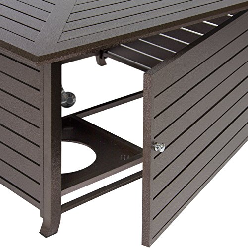 Best Choice Products BCP Extruded Aluminum Gas Outdoor Fire Pit Table With Cover Best Prices