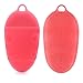 Silicone Body Scrubber, Soft Exfoliating Brush Shower Bathing Washing Glove Pad Sponge for Body Exfoliation and Massage, Easy to Use,More Hygienic, Suit for Sensitive and All Kinds of Skins(Pink)