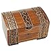 Polish Handmade Wooden Brass Clad Chest Jewelry Keepsake Box w/ Lock and Key