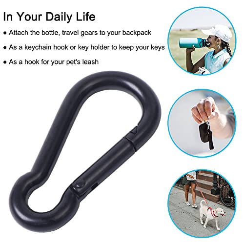 PROND Carabiner Clip, Heavy Duty Carabiner Clips, 316 Stainless Steel Carabiner Hooks, Multi-Purpose Spring Snap Hook, 2.7inch