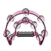Flexzion Half Moon Musical Tambourine Double Row Metal Jingles Hand Held Percussion Drum Multicolor for Gift KTV Party Kids Toy with Ergonomic Handle Grip (pink)