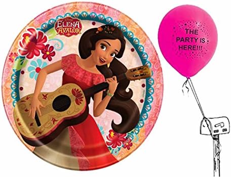 Disney Elena Of Avalor 24 Dessert Plates With The Party Is Here Latex Balloon