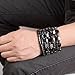 Top Plaza 4pcs/Set Men's Women's Hematite Metal Magnetic Therapy Bracelets