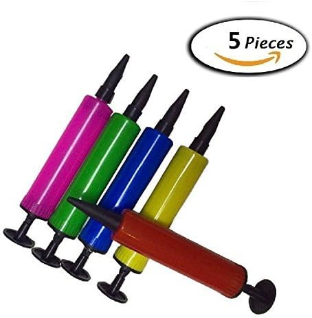 AKEDS 5 Pack Hand Held Air Inflator - Balloon Pump Bicycle Pump, Size 7 Inch x 1.2 Inch, Color Random