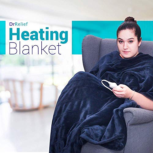 Electric Heated Throw Blanket Fleece with Controller, 4 Hours Auto Shut-Off, Fast Warming, Full-body Comfort, Luxuriously Soft, Machine Washable, 50" x 60", Micromink for Cozy Couch or Bed