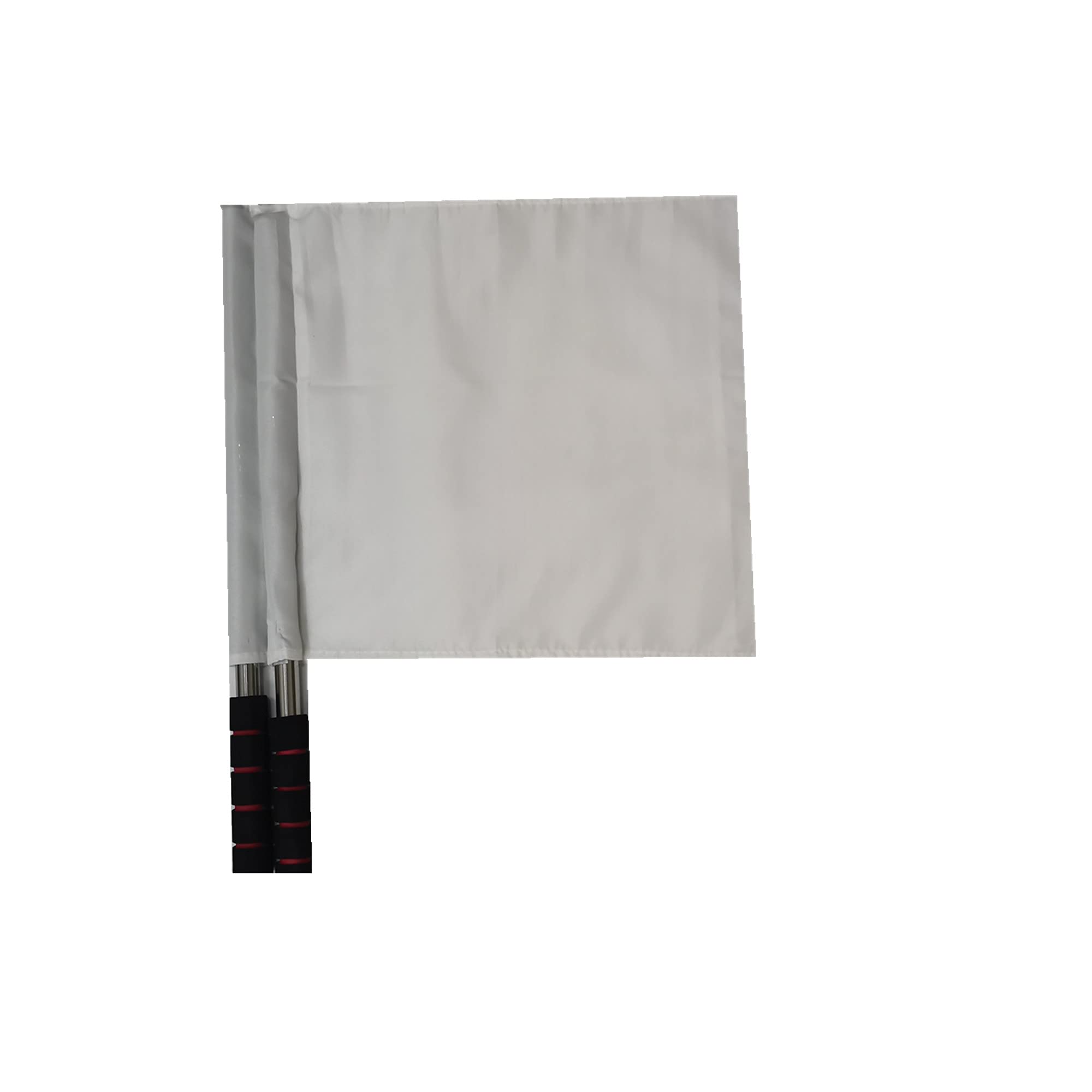 Stormflag 2pcs Sports Referee Flags with Pole Foam Handle Football Hand Flags Rugby Linesman Flags Referees Assistant Equipments Small Signal Flag Stainless Steel for Sports Competition(White)