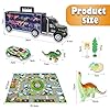 Vanplay-Dinosaur-Truck-Toy-Car-Transporter-Carrier-Set-include-Dinosaur-Figures-Egg-Mini-Racing-Car-with-Play-Mat-Road-Signs-for-Children-37PCS Vanplay Dinosaur Toys Transporter Truck Toy Include Mini Dinosaur Figures Cars with Play Mat Birthday Easter Gift for…
