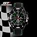 Fanmis GT Racer Sport Watch Military Pilot Aviator Army Style Black Silicone Green Men's Watches