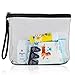 Clear Travel Bag with Heavy Duty Transparent Plastic Pouch, Zipper & Carry Strap - Water Resistant Great for Day Trips, Beach, Pool or Sporting Events. Stands Up for Easy Loading – Black Trim (CTBMSB)