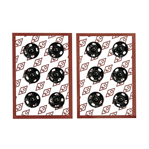 144 Sets of Sew-on Snaps, 12mm, Black
