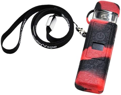 RUILUL Funda protectora de silicona para Voopoo Vinci Air 30W Kit Skin Wrap Sleeve Antideslizante Shield Multicolor Negro y rojo.