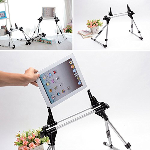 Tablet Stand Adjustable,Portable Phone Holder Stand for Bed, Sofa, Floor & Desk, Lazy Man Stand for iPad iPhone Cell phone Galaxy Tab E-reader Indoor & Outdoor with Cable Bag, Drawstring Sack 4-13inch - Thumbnail 5