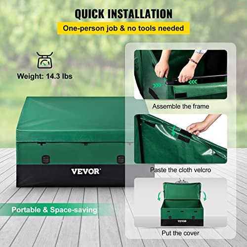 VEVOR Outdoor Storage Box, 150 Gallon Waterproof PE Tarpaulin Deck Box