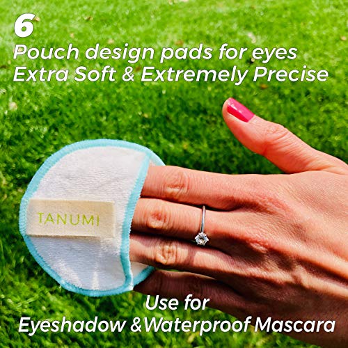 Zero Waste Makeup Remover Pads | 12 Reusable Cotton Rounds | Mesh Laundry Bag| Pad Storage Box| Perfect Gift For Her| Skin Care Cleansing Round Remover Wipes by TANUMI