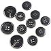 11 Pieces Genuine Natural Horn Blazer & Suits Button Set - for Blazer, Sport Coat, Uniform, Jacket (Black)