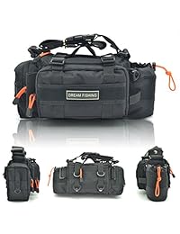 BLISSWILL bolsa de pesca multifuncional para exteriores, impermeable, correa para el hombro y cintura, riñonera, almacenamiento de equipos de pesca, para pesca, excursionismo, alpinismo (más grande)