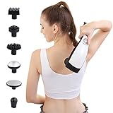 TEC.BEAN 6 Interchangeable Nodes Handheld Deep Percussion Massager with Heat, Variable Speed Adjustment & Anti Slip Design