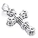 MENDINO Mens Biker Heavy Large Cross Stainless Steel Pendant Necklace with 22 inches Chain
