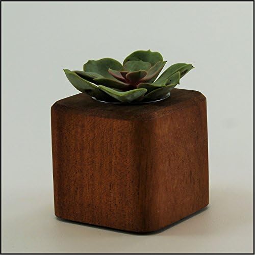Woodberry Desktop Collection Planter. Handcrafted From Solid Dark Mahogany or White Maple Hardwood. Part of the "Woodberry Desktop Collection Set" (Mahogany, short (2.5"))