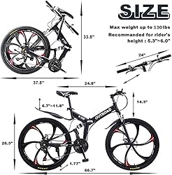 Max4out 26 Inch Folding Bikes Mountain Bike with