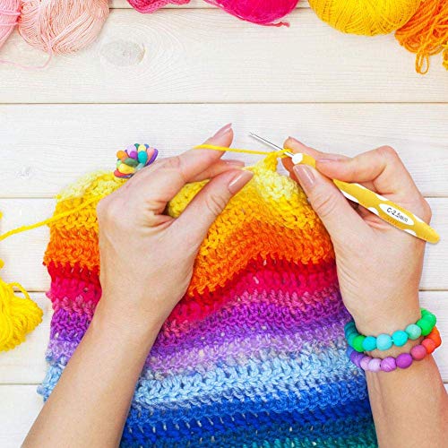 Ergonomic Crochet Hooks Set with Soft Grip, Crochet Hooks with Case for Arthritic Hands, Size from 2.0mm to 6.0mm(B~J) - Thumbnail 6