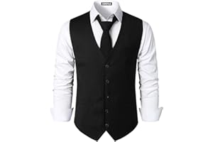 ZEROYAA Men's Hipster Urban Design 3 Pockets Business Formal Dress Vest for Suit Tuxedo