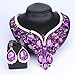 Women Bridal Rhinestone Crystal Statement Necklace Earring Wedding Dress Jewelry Sets