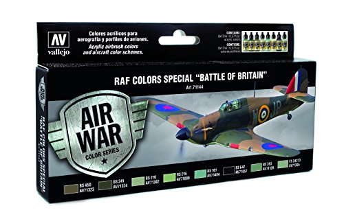 Vallejo RAF Colors Special Battle of Britain 'Air War Color Series' Model Paint Kit, contains 8 x 17ml bottles