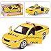 Liberty Imports Friction Powered Yellow Taxi Toy Car with Lights and Sounds - Push Car for Toddler and Children (9.5-Inch)