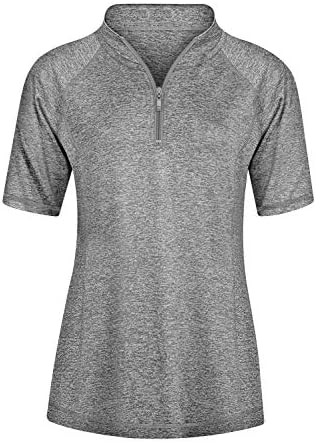 Luranee Women’s Short Sleeve Moisture Wicking Athletic Shirts Quarter Zip Pullover Luranee Women’s Short Sleeve Moisture Wicking Athletic Shirts Quarter Zip Pullover