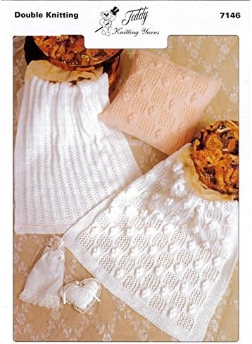 Baby Blanket & Cushion DK Knitting Pattern 7146