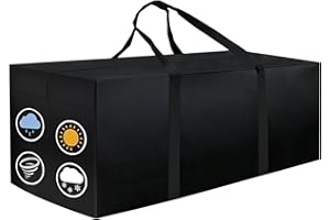 OSTLTTYN Outdoor Cushion Storage Bag Extra Large 68.5"L X 30"W X 20"H Waterproof Heavy Duty Patio Furniture Cushion Storage Bag with Zipper and Handles, Black