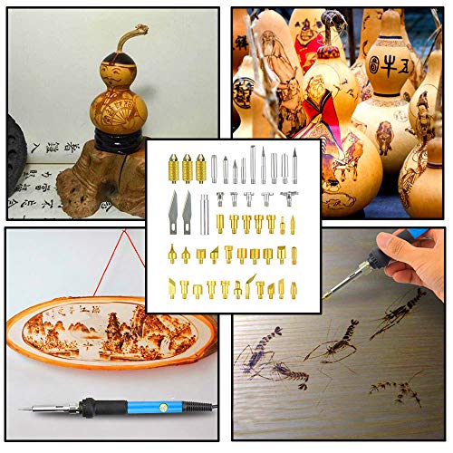 Toolour Soldering Iron Wood Burning Kits 82Pcs, Adjustable Temperature Pyrography Pen with Wood Embossing/Carving/Soldering Tips, Tin Wire, Desoldering Pump, Tweezers, Stand and Carrying Case