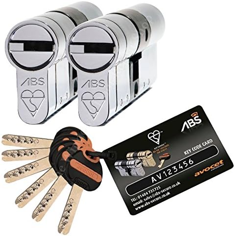 Avocet ABS High Security Euro Cylinder Keyed Alike Pairs - Anti Snap Locks - TS007 3 Star 55mm Int 35mm Ext Chrome