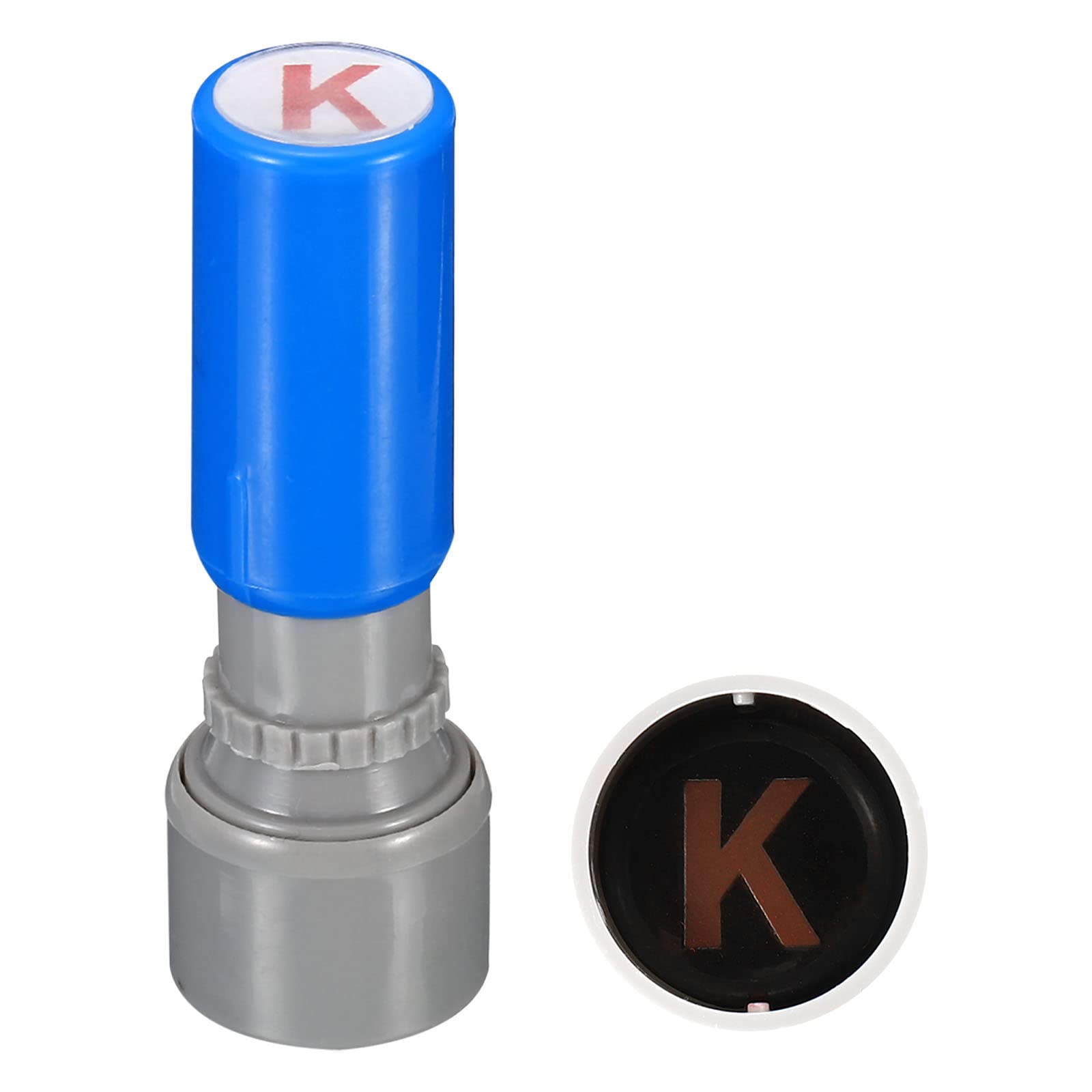 PATIKIL Letter Stamps Self Inking, Character K 7mm Alphabet Teacher Stamp Initial Stamp Mini Ink Stamp for Class Notebook Scrapbooking DIY Craft, Blue Shell