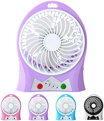 NINIBER Rechargeable Portable Mini USB fan with Upgrade 2200mAh Battery,with Internal and Side Light, 3 Speeds, Personal Cooling for Traveling,Boating,Baby Stroller,Fishing,Camping