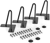 WINSOON Hairpin Leg 4 Inch 9mm Dia Solid Table Legs 4pcs with Feet Satin Black