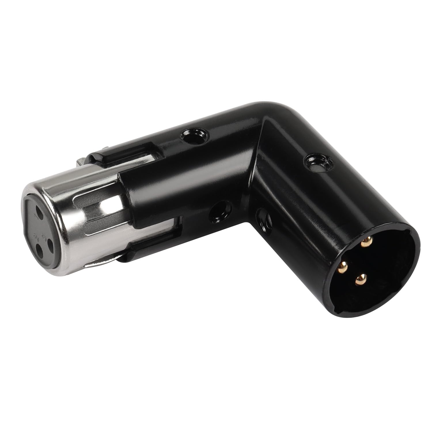 QIANRENON Adjustable 90° Angle Right Angle XLR Microphone Adapter Extender - XLR Male to Female Audio Connector for Tight Spaces