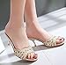 Aisun Women's New Rhinestones Open Toe Dress Slip On Slide Sandals Stiletto Kitten Heels Shoes