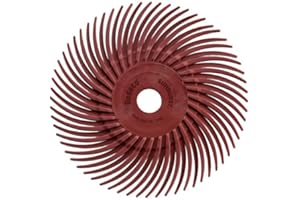 Dedeco Sunburst Radial Bristle Discs 12-Pack - 4" Curved - 3/8" Arbor - Red 220 Grit (Standard) - Aluminum Oxide for Polishing & Finishing