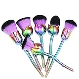 Sunbona 6 Pcs Rose-shaped Makeup Face Powder Foundation Blush Brush Cosmetic Tool Brushes Set (Purple)