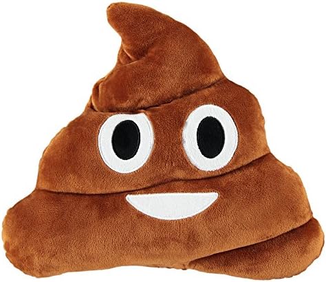 PrimeCuts Premium Quality 35cm BIG Smiling Poop Emoji Pillow - Soft Smiley Emoticon Stuffed Plush Toy - Poop Face