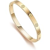 RIMRIVA 18K Gold-plated Bracelets for Women Friendship Love Bangle Bracelets Stainless Steel Bracelet Jewelry Birthday Gifts for Women Stocking Stuffers