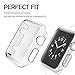Apple Watch Snap On Clear Case Full Protection + Screen Protector Built in Bumper Slim Skin [Watch Hard Cover] Corner Protective Case Shockproof Ultra Thin Series 1 & 2 Accessories (42mm Clear)