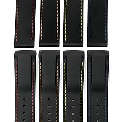 GC GUAN CHAO Curved End Rubber Watchband Fit for