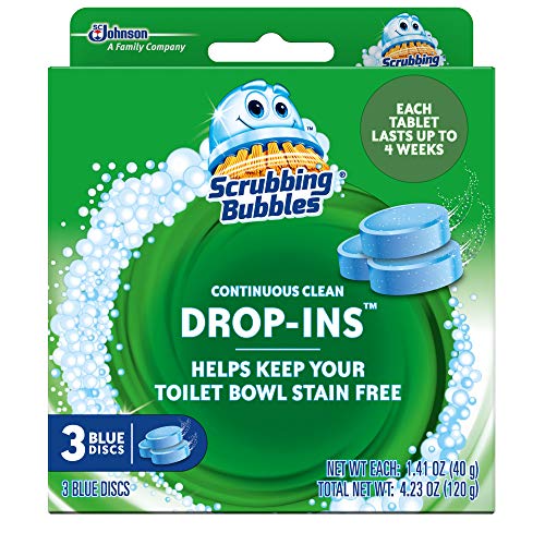 Scrubbing Bubbles Continuous Clean Drop-Ins, Blue Discs, 3 ct, 4.23 oz (Pack of 6)