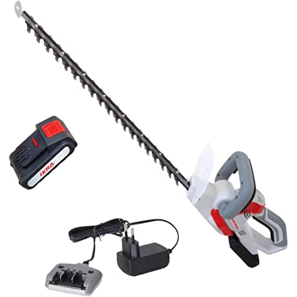 IKRA IAHS 20-1 Battery Hedge Trimmer with Battery 20 V and Battery Charging Station, Cutting Length 54 cm