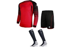 KELME Soccer Goalie Jersey Padded Uniform Kit - Goalkeeper Jersey, Shorts, Socks - Mens Football Padded Shirt Kids/Adult size